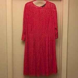 Eloquii Hot Pink Lace Dress sz 16 EUC